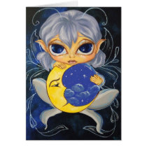 Night Keeper Fae Star Moon Fantasy Greeting Card cards