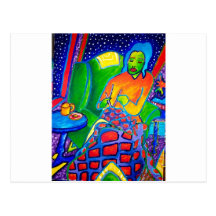 Night Knitting by Piliero Post Card