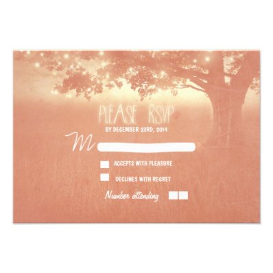 night lanterns romantic wedding RSVP card