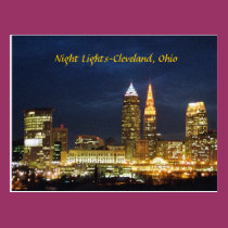 Night Lights Cleveland Ohio Postcard postcards