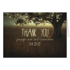 night lights rustic thank you cards