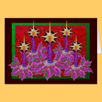 Night of Light Reverb Pink Christmas Greetings cards