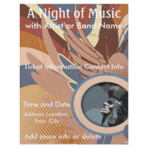 Night of Music Music Flyer by ZazzleFlyers Night of Music Music Flyer