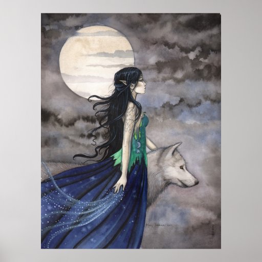 Night of the Wolf Fantasy Art Poster