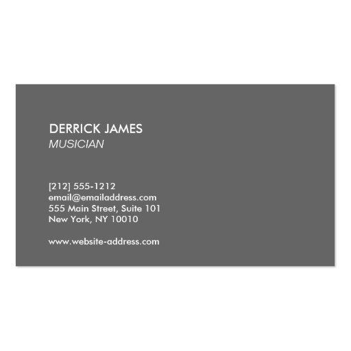 NIGHT OWL in GRAY Business Card (back side)