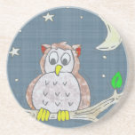 Night Owl In Moonlight Beverage Coasters