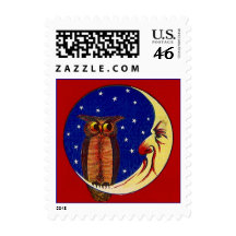Night Owl & Sliver Facial Moon Stars STAMPS