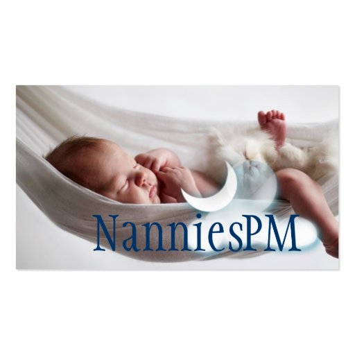 Night PM Nanny Child Day Care Babysitter Business Cards (front side)