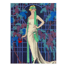 Night Rose by George Barbier Postcards