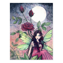 Night Rose Fairy Postcard