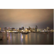 Night San Diego Sailboats Skyline photo sculptures