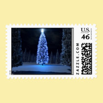 Night Scene Christmas Tree stamps