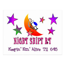 Night Shift RT MOON Stick Man Postcard