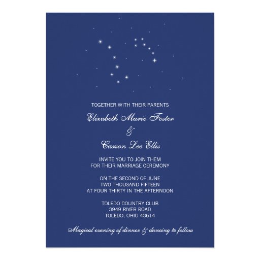 Night Sky Constellations Wedding Personalized Announcement