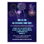 Night Sky Fireworks 4th of July Party Invitation