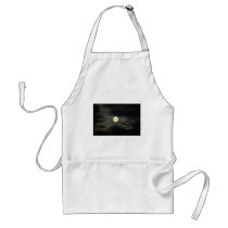 Night Sky - Full Moon and Dark Clouds Apron