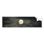Night Sky - Full Moon and Dark Clouds Bumper Sticker