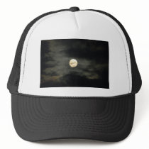Night Sky - Full Moon and Dark Clouds Mesh Hats