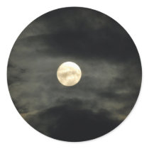 Night Sky - Full Moon and Dark Clouds Stickers