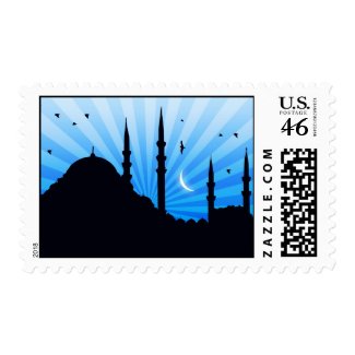 Night sky in Istanbul stamp