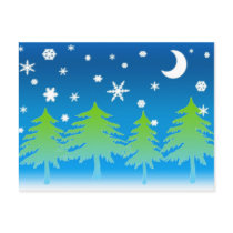 Night Snow Postcard