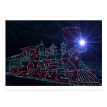 Night Steam Post Card
