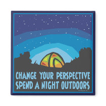 Night Tent Camping Refrigerator Magnet