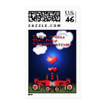 Night Time 2 Red Tractors Kissing Postage