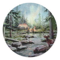 NIGHT TIME TIPI CAMP by SHARON SHARPE stickers