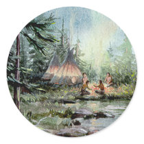 NIGHT TIPI CAMP by SHARON SHARPE stickers by sharonsharpe NIGHT TIPI CAMP by SHARON SHARPE stickers
