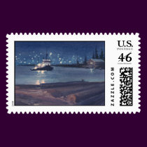 NIGHT TUG by SHARON SHARPE postage