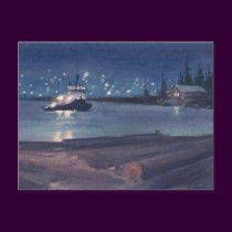 NIGHT TUG by SHARON SHARPE postcards