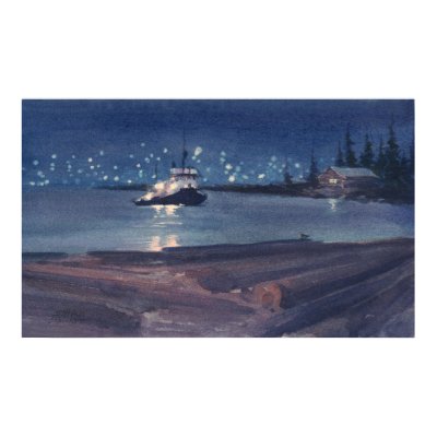 NIGHT TUG by SHARON SHARPE Print by sharonsharpe