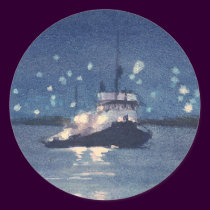 NIGHT TUG by SHARON SHARPE stickers