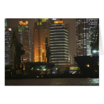 Night view of highrises in Pudong New Area by
