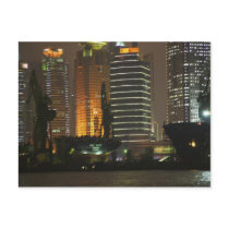 Night view of highrises in Pudong New Area by