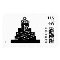 NIGHT WEDDING I DO BLACK AND WHITE postage
