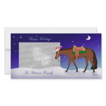 Night Western Horse Holiday Photo Card