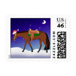 Night Western Horse Holiday Postage