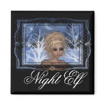 Night Wintertime Elf Design magnets