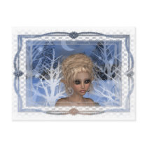 Night Wintertime Elf Design postcards