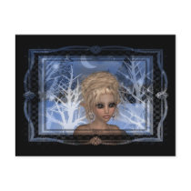 Night Wintertime Elf Design postcards