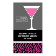 Nightclub or Bartender Business Cards