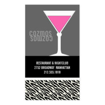 Nightclub or Bartender Business Cards