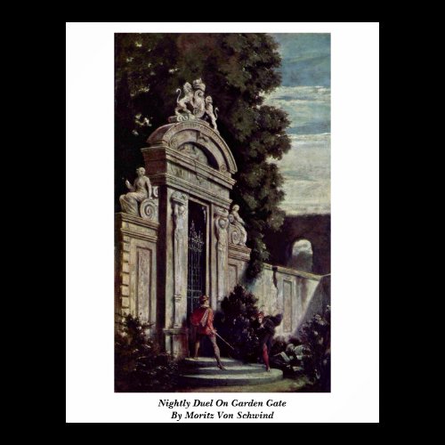 Nightly Duel On Garden Gate By Moritz Von Schwind Posters