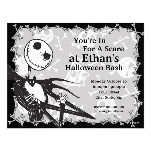 Nightmare Before Christmas Halloween Party 4.25x5.5 Paper Invitation ...