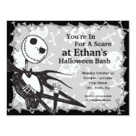 Jack O Lantern Nightmare Before Christmas Disney Halloween Party 4.25x5.5 Paper Invitation Card