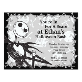 Nightmare Before Christmas Halloween Party 4.25x5.5 Paper Invitation Card