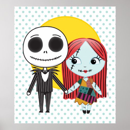 Nightmare Before Christmas Jack & Sally Emoji 3 Poster Zazzle