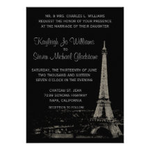 Nights in Paris Wedding Custom Invite